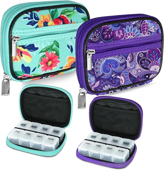 Serfeymi Weekly Travel Pill Organizer Pill Case by Serfeymi