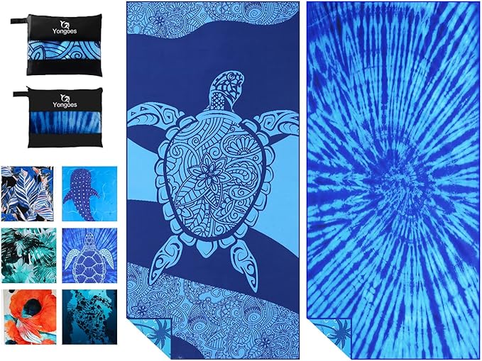 2 Pack Microfiber Lightweight Thin Beach Towel Sand Free Quick Dry Super by Yongoesbeachtowel