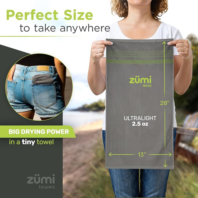 Zumi MINI 100% Cotton Camping Travel Towel - Image 4