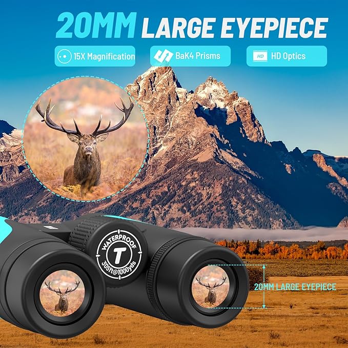 15x55 HD Binoculars for Adults – High Powered Large View, BAK4 Prism, - Image 2