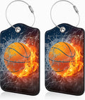 Basketball on Fire Set of 2 Luggage Tags by Unknown