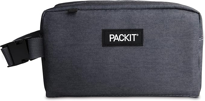 PackIt Freezable Snack Box, City Charcoal, Built by PackIt
