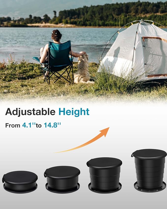 TRIPTIPS Upgrade Retractable Portable Toilet Travel Toilet Adjustable Height - Image 5