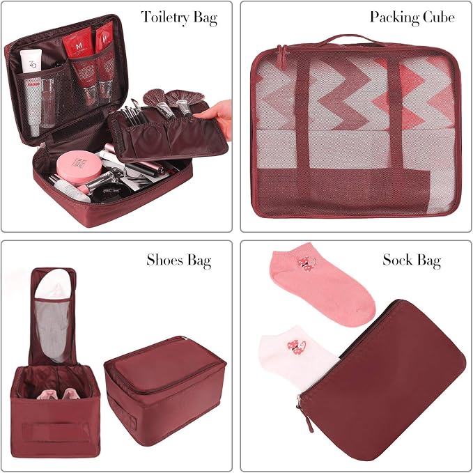 BAGAIL 8 Set Packing Cubes Luggage Packing Organizers - Image 3