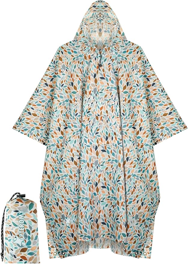 PTEROMY Hooded Rain Poncho for Adult by PTEROMY