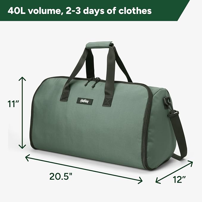 Halfday Convertible 2-in-1 Garment Duffel Weekender Bag 40L | Wrinkle-Free - Image 6
