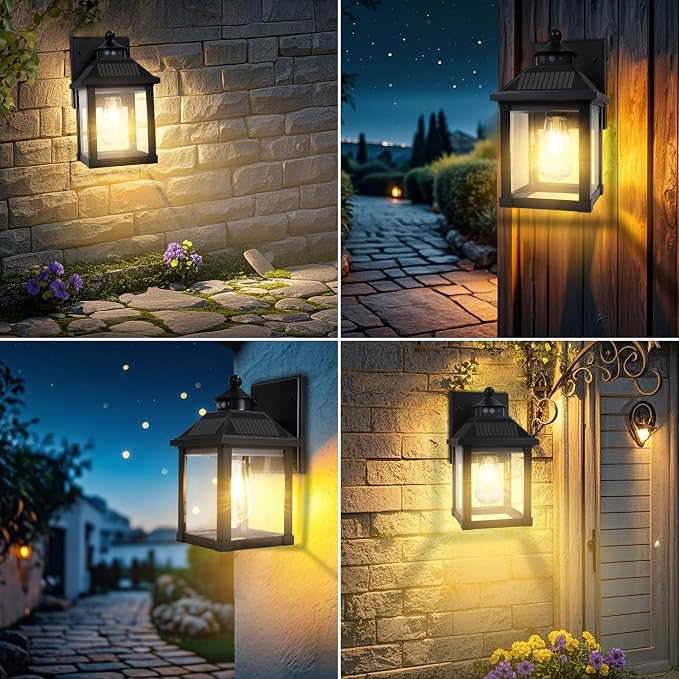 Solar Wall Lights Outdoor, Dusk to Dawn Solar Sconces, Motion Sensor Porch - Image 7