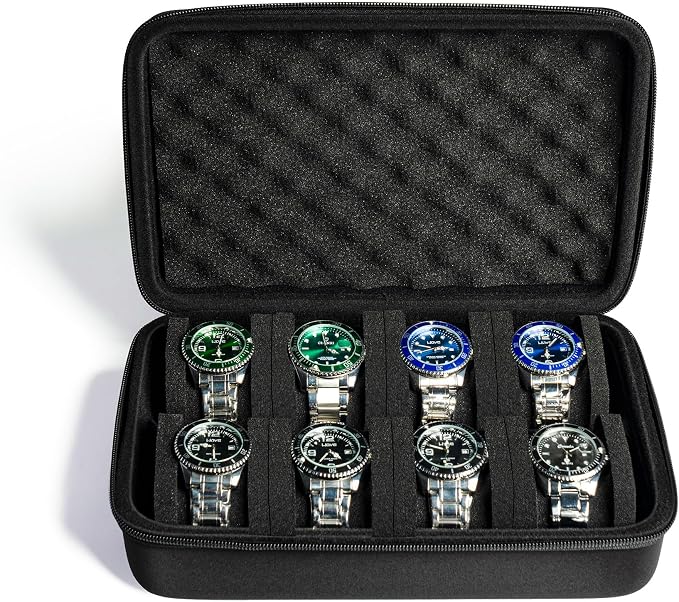 8 slots watch box, hard watch organizer case by Unknown