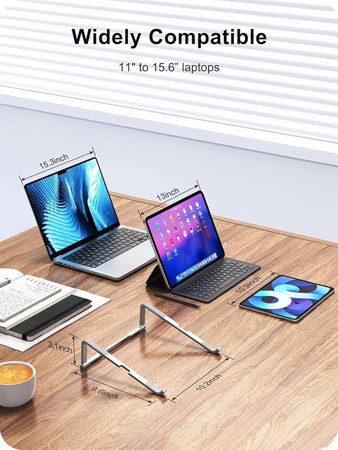 Laptop Stand for Desk, Aluminum Computer Stand for Laptop, Foldable Laptop Riser - Image 5