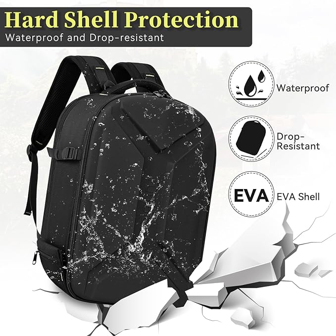 TORIBIO Camera Backpack, Hardshell DSLR Photography Camera Bag, Waterproof Hard - Image 2