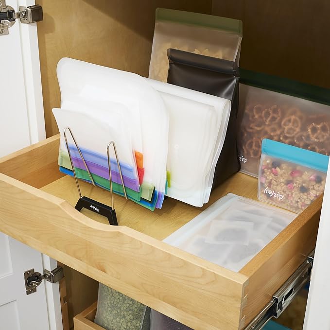 zip Reusable Bag Drying Rack and Organizer | Includes 2 Reusable Leakproof Flat - Image 2