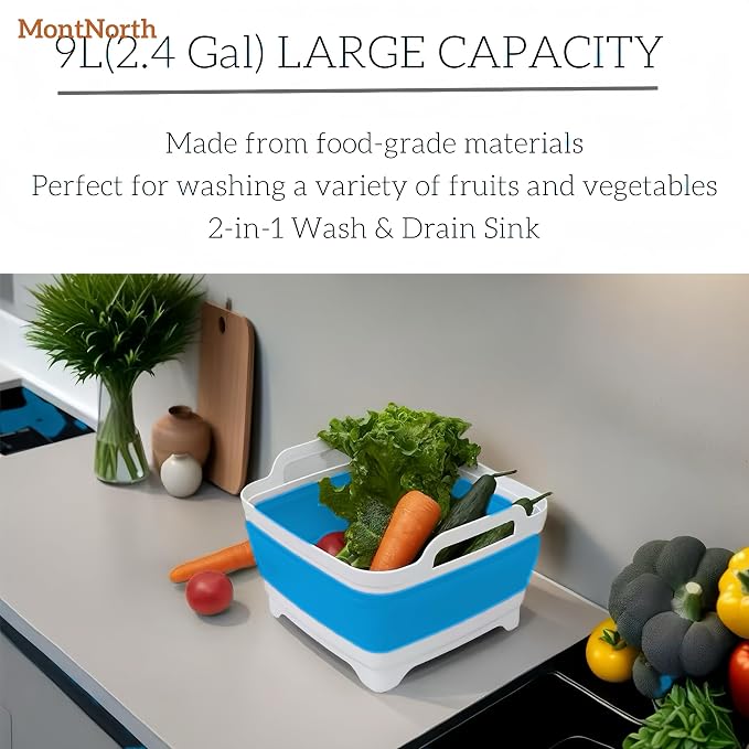 Collapsible Wash Basin 9L, Foldable Dish Tub - Image 7