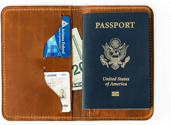 Leather Passport Cover, Field Notes Cover Wallet, Travel Passport Cover - Image 3