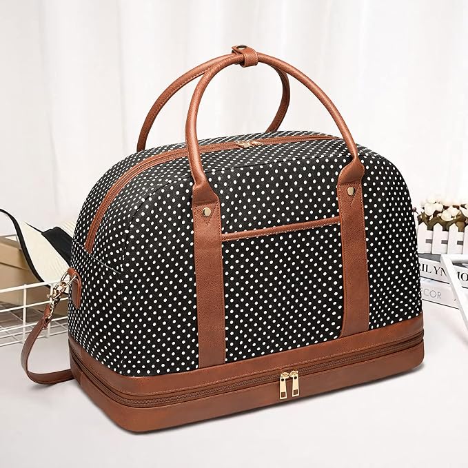 Weekender Bag for Women Canvas Overnight Bag Large Travel Tote Bag Carry on - Image 8