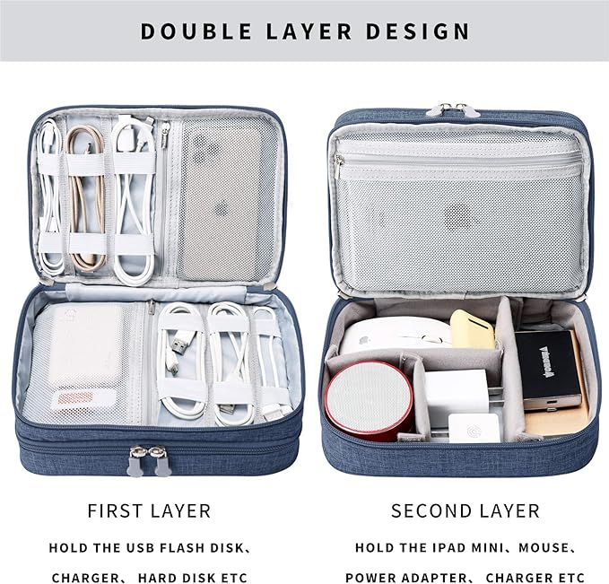 MIRLEWAIY Travel Cord Cable Organizer, Portable Electronics Accessories - Image 4