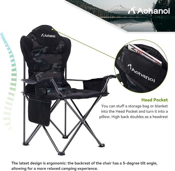 Camping Chairs, Outdoor Folding Chairs 2 Pack - Image 5