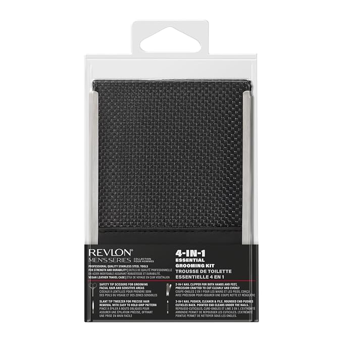 Revlon Men's Grooming Kit, 5-Piece Travel Essentials Set, Includes Nail Clippers - Image 7