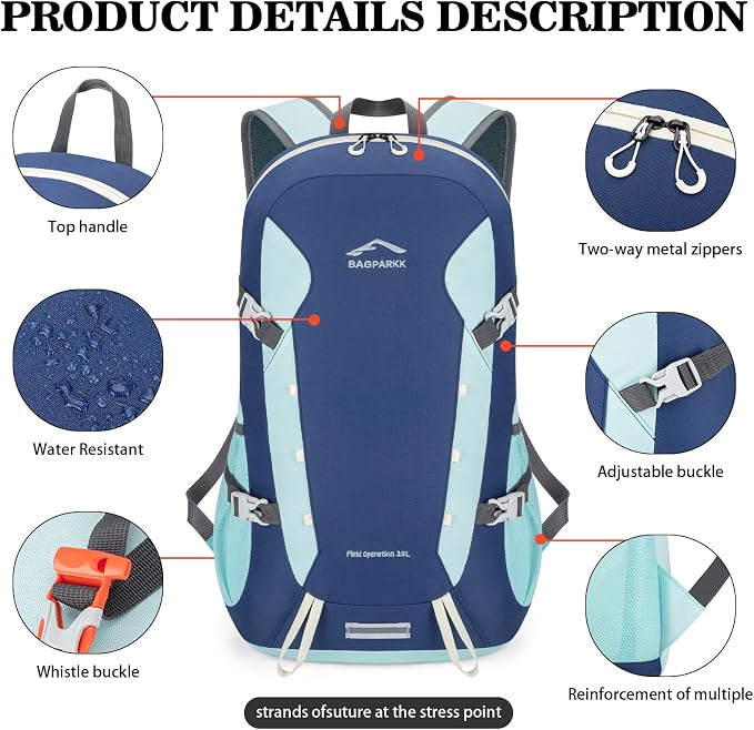 Hiking Backpack, Large 35L Travel Backpacks - Image 5
