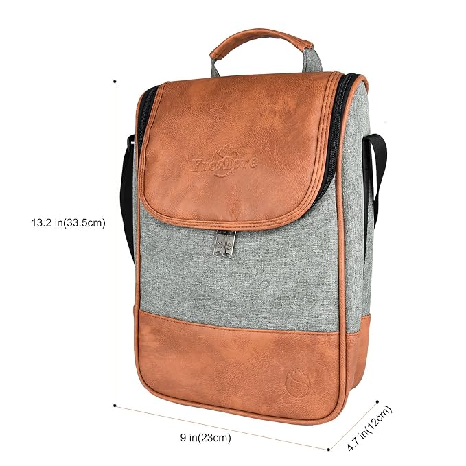 2 Bottle Wine Set Leather Insulated Bag As Gift - Image 2