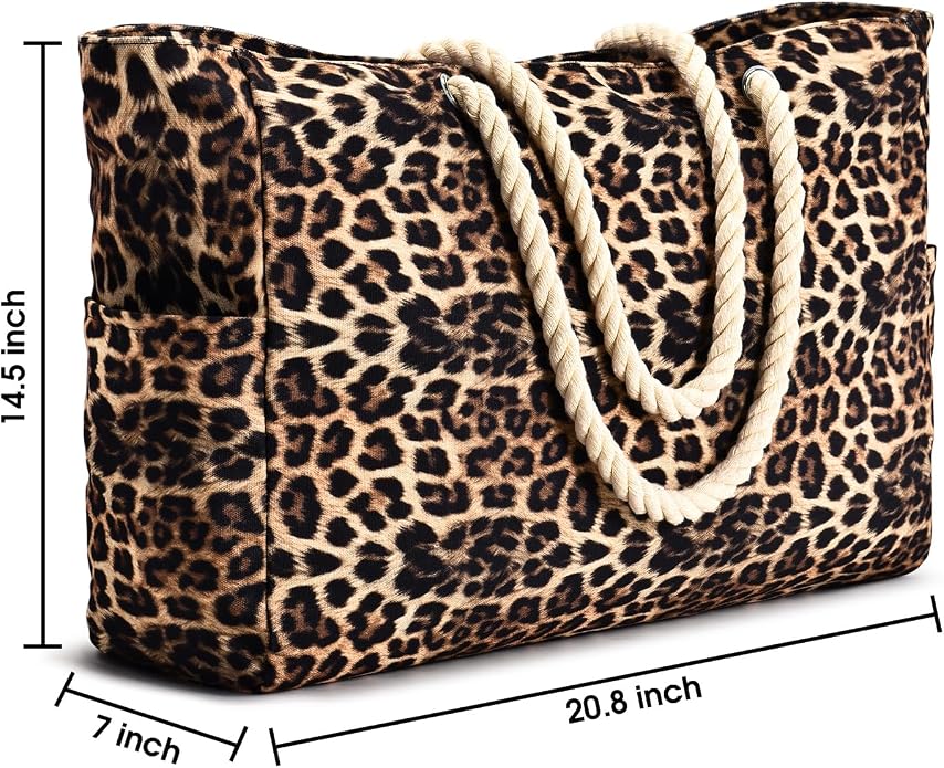 Becokan Beach Bags for Women Large Waterproof Beach Tote Bag Zipper Beach Bags - Image 4