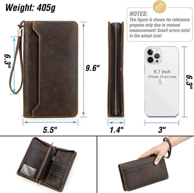 Top Grain Leather Travel Passport Wallet Organizer Case - Image 4