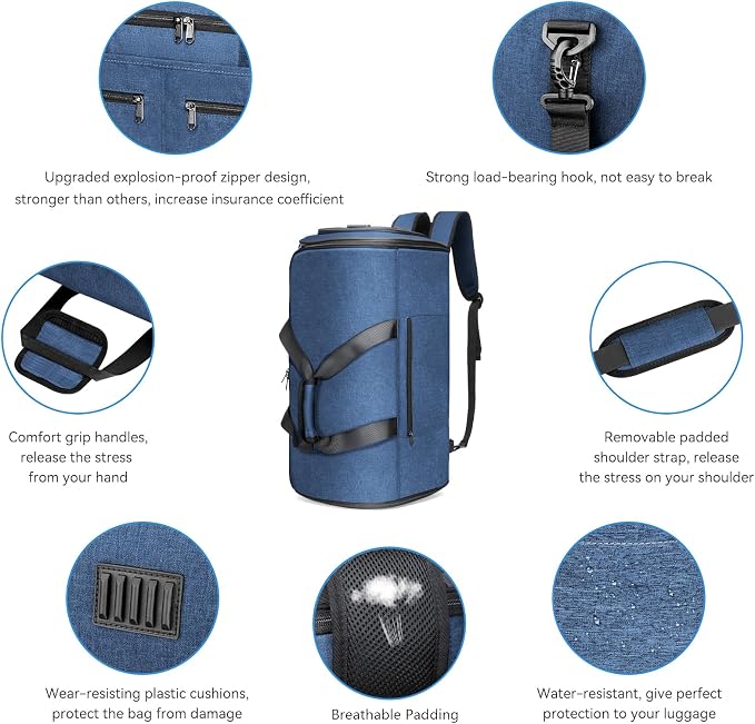 Bukere Garment Duffle Bags for Travel, Convertible Carry on Bag - Image 6