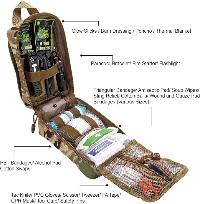 EVERLIT 250 Pieces Survival First Aid Kit IFAK EMT Molle Pouch Survival Kit - Image 2
