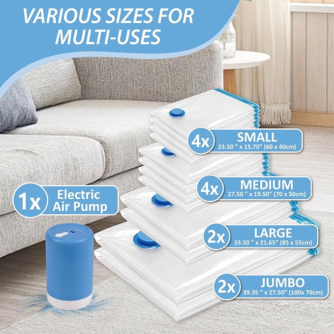 12 Pack Travel Vacuum Storage Bags - Image 4