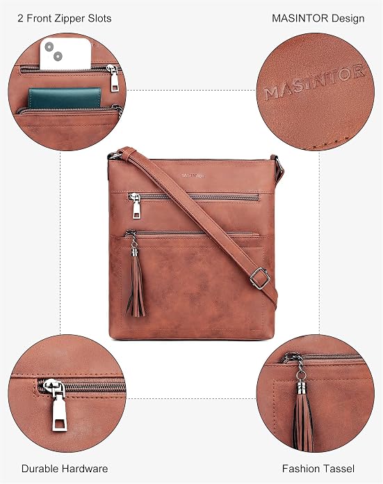 MASINTOR Crossbody Purses for Women, Adjustable Strap Shoulder Bag - Image 6