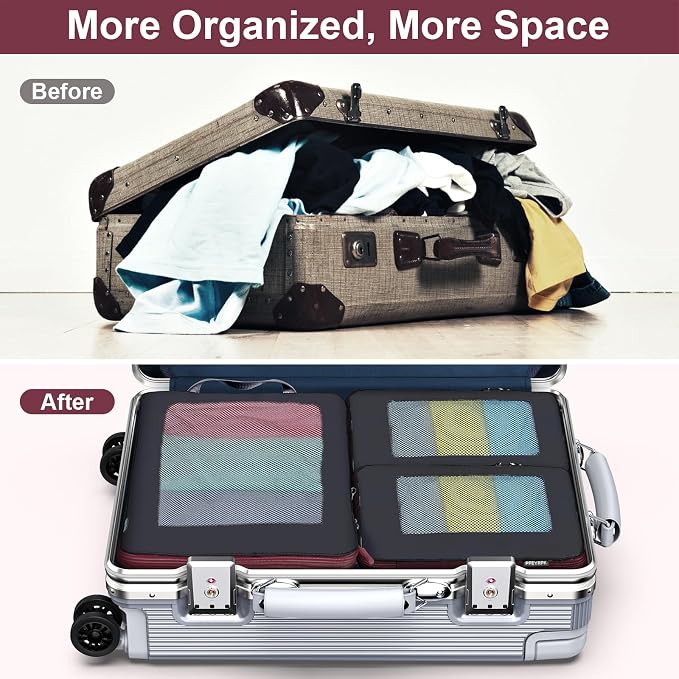 7 Set Compression Packing Cubes Packing Organizer - Image 6
