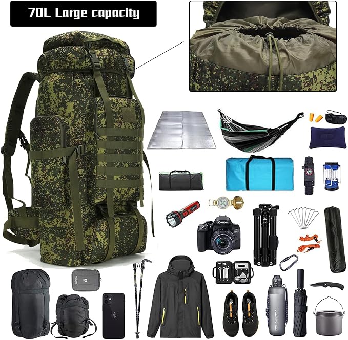 Hiking Backpack for Men 70L/100L Camping Backpack Military Rucksack Molle 3 - Image 3