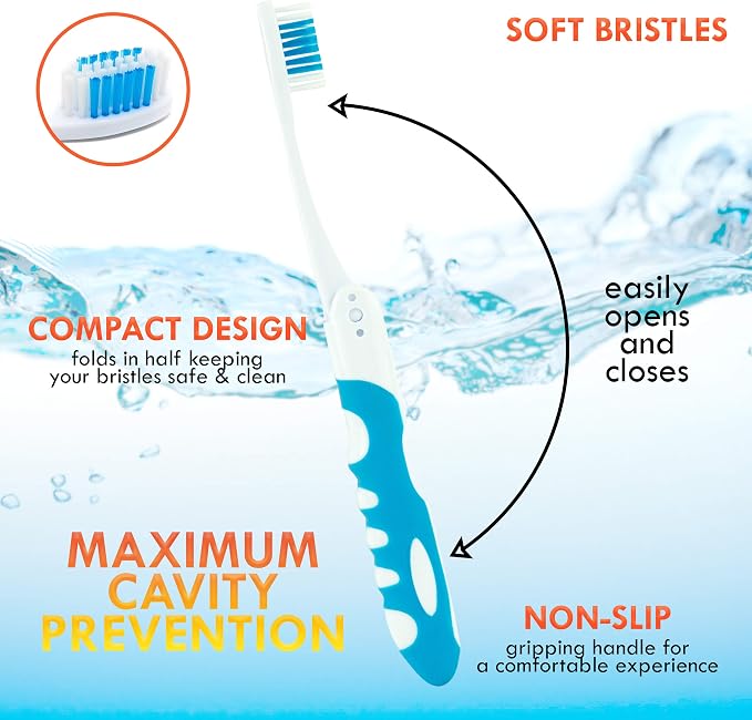 Travel Toothbrush, Portable Toothbrush Built in Cover, Travel Size Toothbrush - Image 3