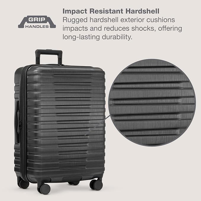 U.S. Traveler Boren Polycarbonate Hardside Rugged Travel Suitcase Luggage - Image 3