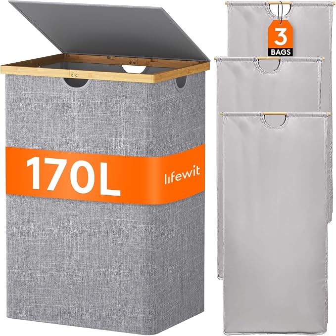Lifewit 170L Triple Laundry Hamper by Lifewit