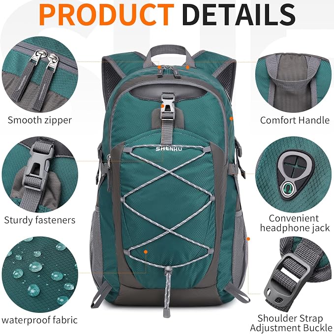 40L Hiking Backpack Lightweight Daypack Waterproof Travel Camping Backpack - Image 6