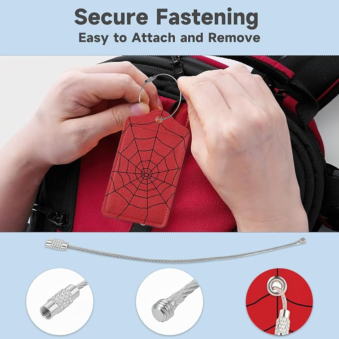 Halloween Red Spider Web Luggage Tags, 2 Pack Travel Cruise Tags - Image 3