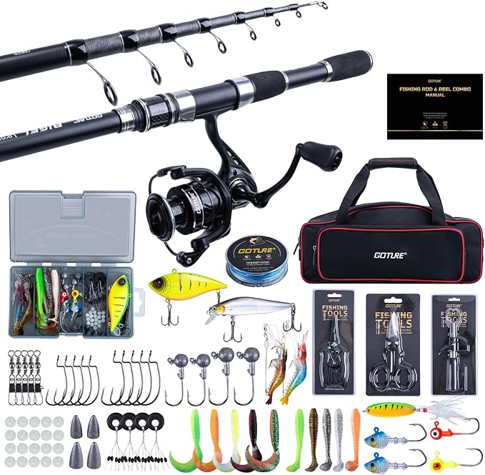 Goture Fishing Rod and Reel Combo, Fishing Pole, Telescopic Fishing Rod Kit by Goture
