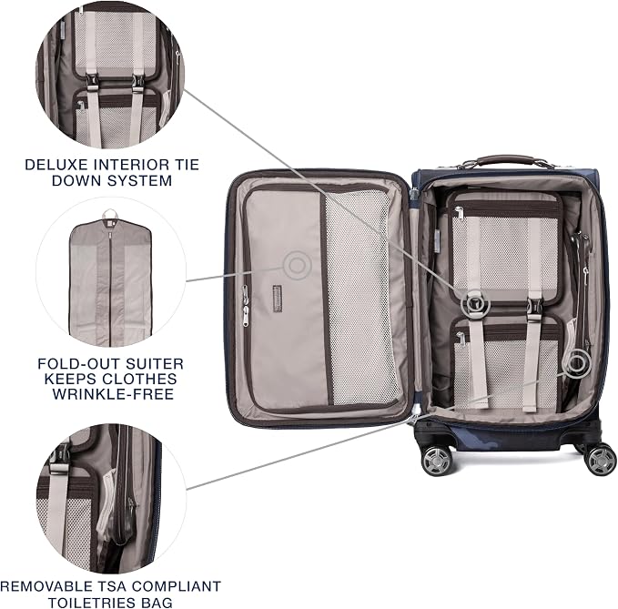 Travelpro Platinum Elite Softside Expandable Carry on Luggage, 8 Wheel Spinner - Image 4