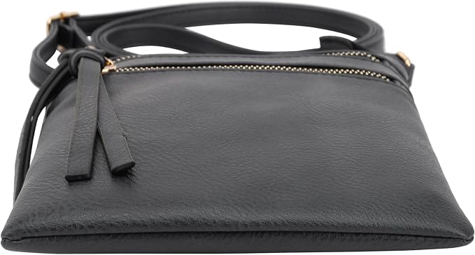 DELUXITY Crossbody Purse Bag Shoulder Bag Multi Pocket Zipper Purse | Black - Image 4