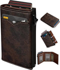 Wallet for Men, with Cash Pocket 2 ID Window 9-13 Cards, Metal Case Smart Slim by Miyozi
