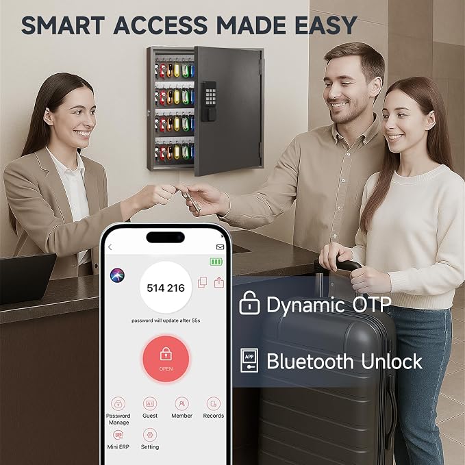WeHere Smart Key Lock Box, Wall Mounted Key Cabinet - Image 7