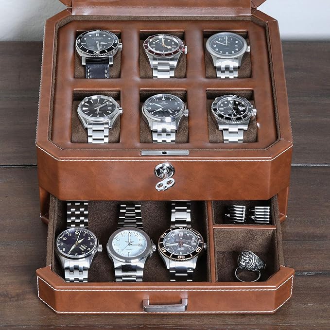 ROTHWELL 6 Slot Leather Watch Box - Image 6