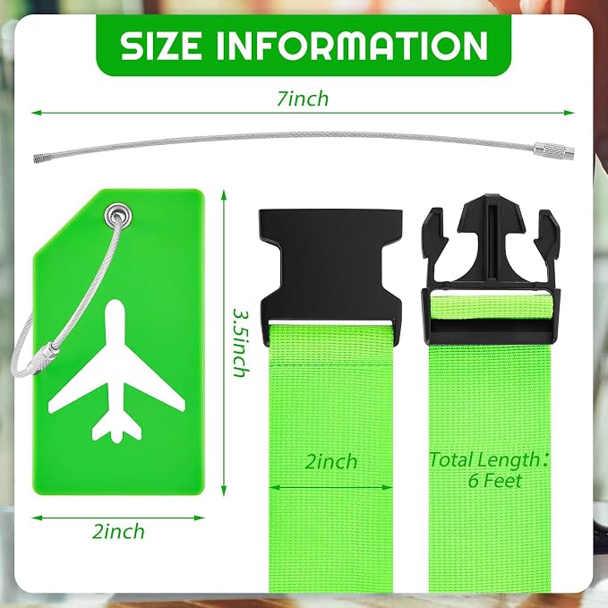 Weewooday 8 Pcs Luggage Straps Suitcase Tags Set - Image 2