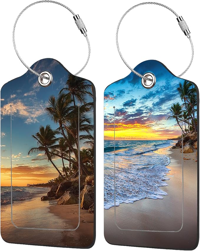 2 Pack Sunrise Over The Beach Luggage Tag by EOBKLAX