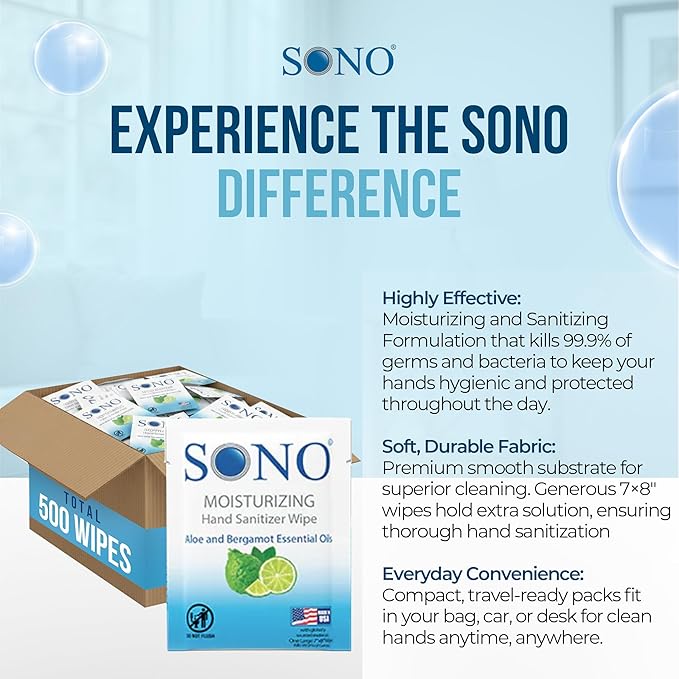 SONO Alcohol-Free Sanitizing Hand Wipes - Image 7