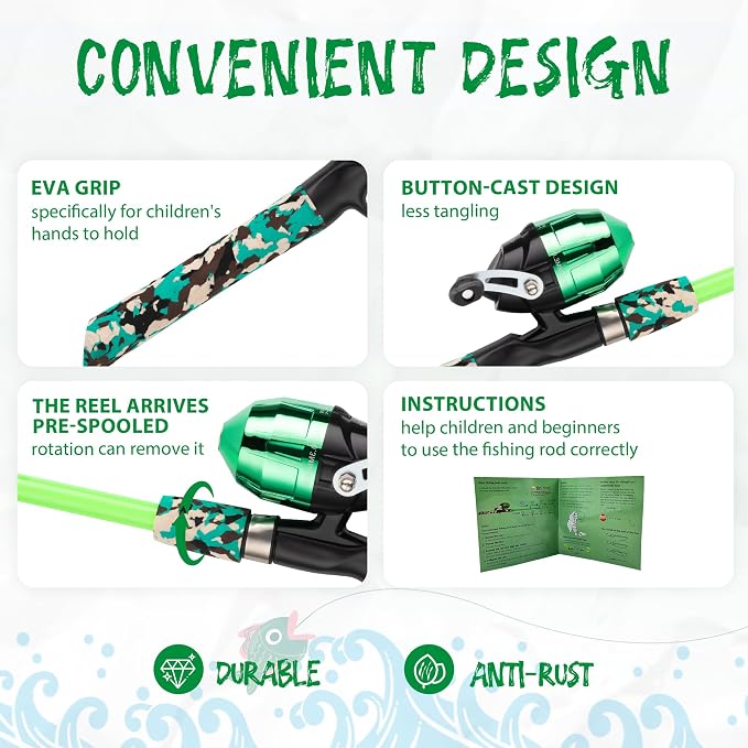 Kids Fishing Pole, Portable Telescopic Kids Fishing Poles - Image 4