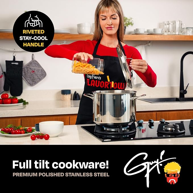 Guy Fieri's Flavortown 8-Quart Stainless Steel Stock Pot - Image 5