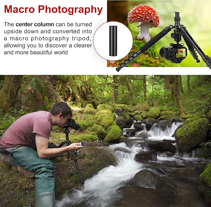 Tripod for Camera, 83 inch DSLR Tripods & Monopods, Aluminum Heavy Duty Tripod - Image 7