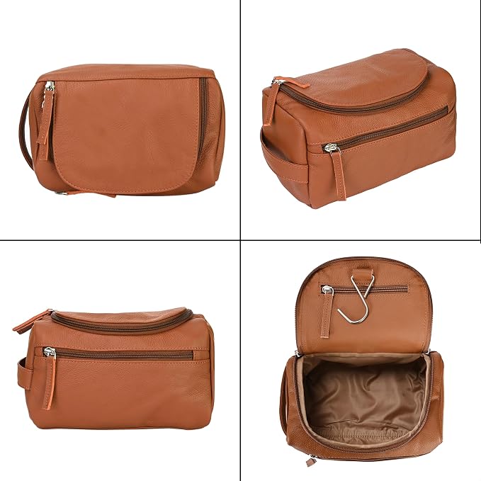 ELIZO Premium REAL Leather Toiletry Bag - Image 9