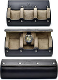 Watch Roll Travel Case Leather – 3 Slot Watch Holder Storage by MirageLuxuryTravel